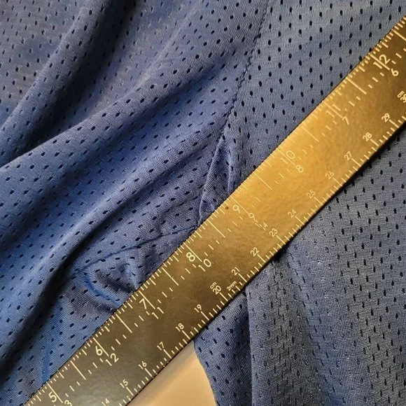 Vintage Starter Blue Mesh Running Sweat Shorts With Pockets Size L 10-12 - Picture 11 of 14